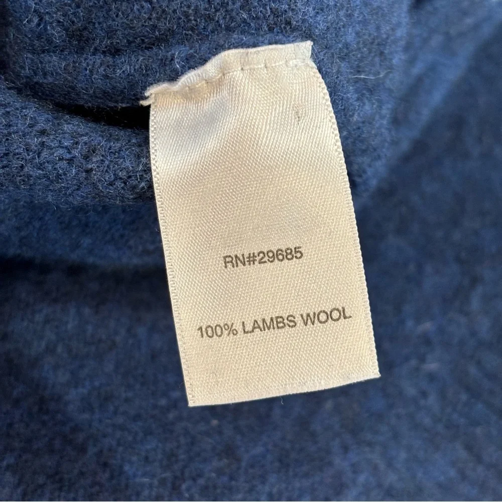 Pendleton Park City Pullover Lambswool Navy Tweed Button Hip Sweater Medium